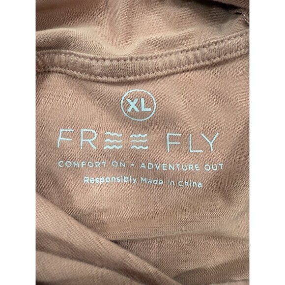 Free Fly Mens Lightweight Bamboo Hoodie Sz XL Pink Stretch Pullover Thumb Holes - Picture 6 of 10